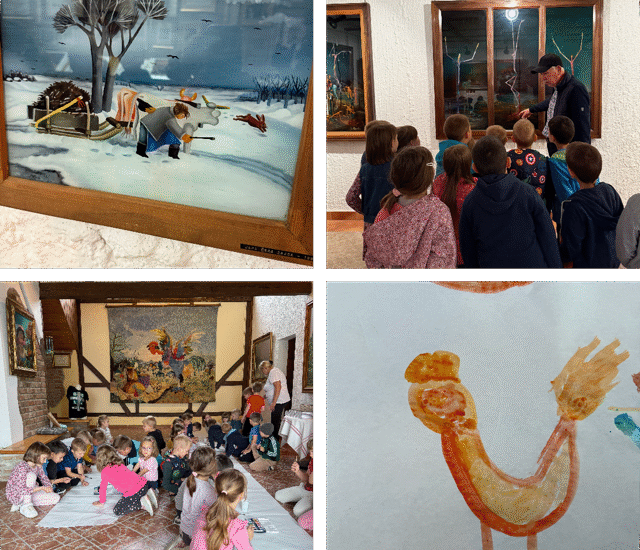 Posjet djece galeriji Ivana Večenaja u povodu rođendana slikara